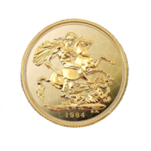 sterlina oro proof elisabetta 1984 back 1